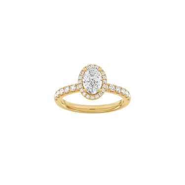 LUXURY Halo oval 1,52 ct. - 14 kt. Guld