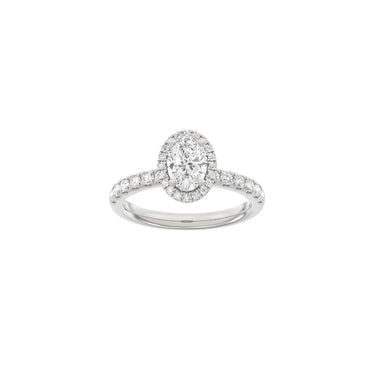 LUXURY Halo oval 1,52 ct. - 14 kt. Hvidguld