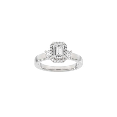 LUXURY Halo firkant 1,45 ct. - 14 kt. Hvidguld