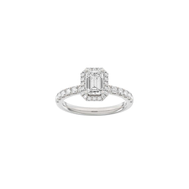 LUXURY Halo firkant 1,52 ct. - 14 kt. Hvidguld