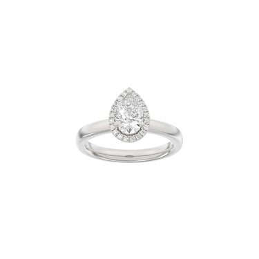 LUXURY Halo dråbe 1,12 ct. - 14 kt. Hvidguld