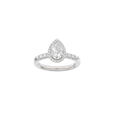 LUXURY Halo dråbe 1,32 ct. - 14 kt. Hvidguld