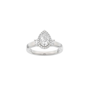 LUXURY Halo dråbe 1,45 ct. - 14 kt. Hvidguld