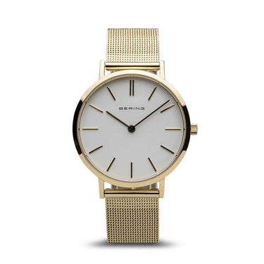 Classic dameur - Guld/hvid fra Bering