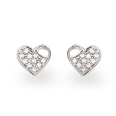 Ørepynt hjerte zir.sølv rh. fra Scrouples Jewellery