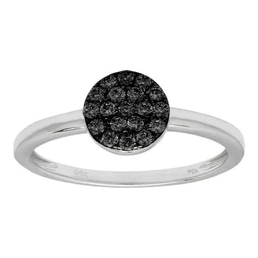 Sort rhd. ring med cz. rund 6m fra Joanli Nor