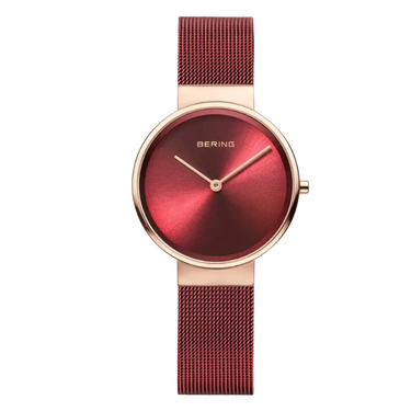 Classic dameur - Rosa guld /rød fra Bering