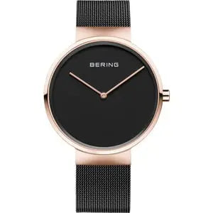 Classic unisex ur - Rosa guld/sort fra Bering