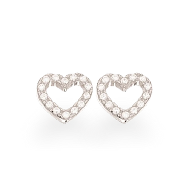 Ørepynt hjerte zir. sølv rh. fra Scrouples Jewellery
