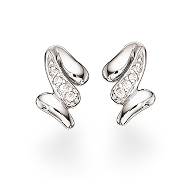 Ørepynt zir. sølv rh. fra Scrouples Jewellery