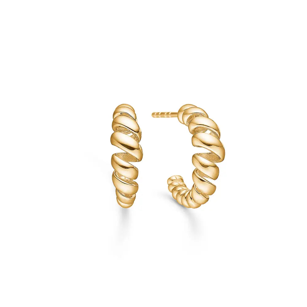 Swirl creoler - 14 kt. Guld fra Mads Z Gold Label
