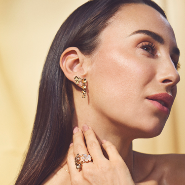 Fleur Øreringe - 14 kt