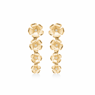 Fleur Øreringe - 14 kt