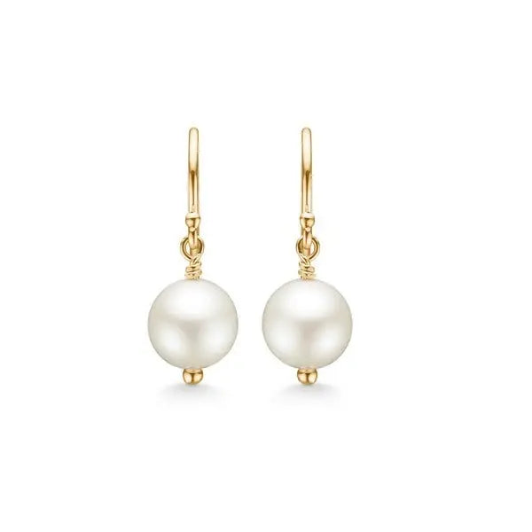Treasure ørestik m. hvid perle - 14 kt. fra Mads Z Gold Label