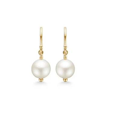Treasure ørestik m. hvid perle - 14 kt. fra Mads Z Gold Label