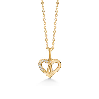 Diamant Hjerte Halskæde - 14 kt. Guld fra Mads Z Gold Label