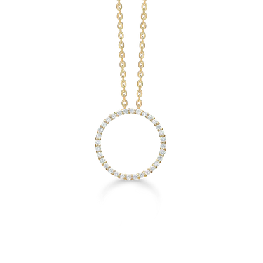 Diamond Halo vedhæng - 14 kt. Guld fra Mads Z Gold Label