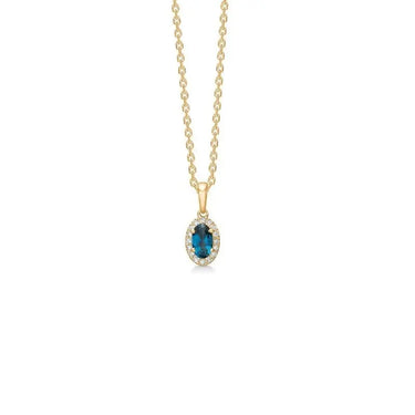 Madeleine vedhæng m. London Blue topas - 14 kt. Guld fra Mads Z Gold Label