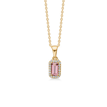 Indigo Vedhæng Pink turmalin - 14 kt Guld fra Mads Z Gold Label
