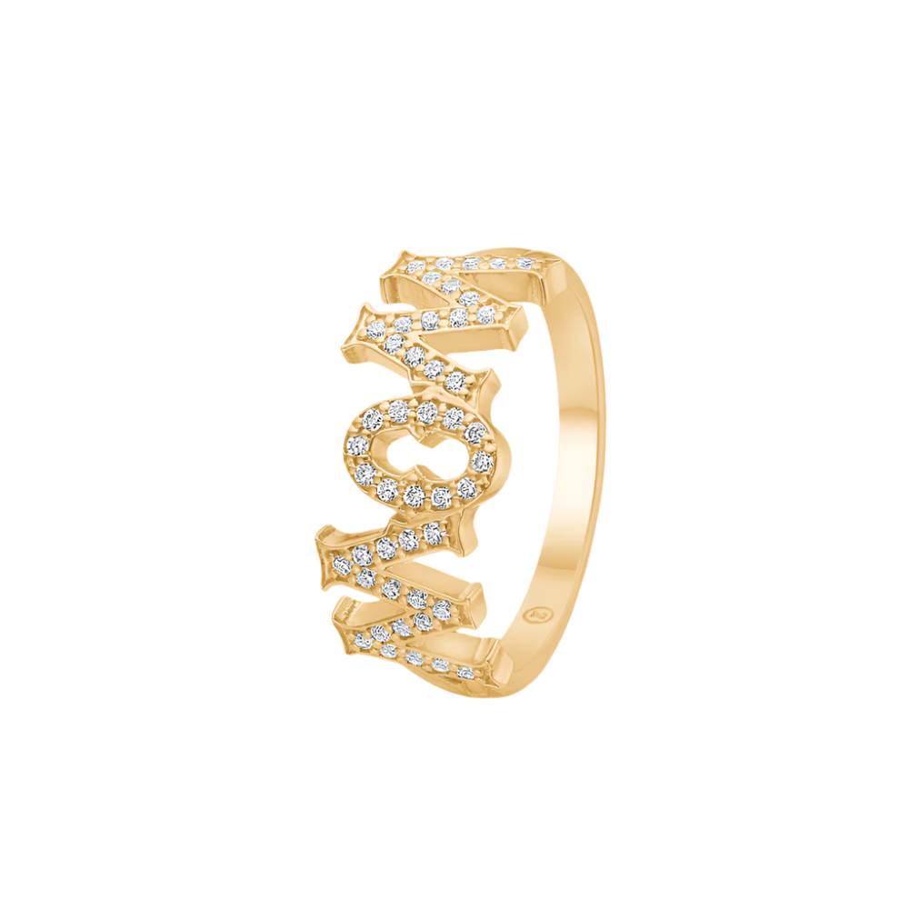 14 kt. ring &quot;Wow / Mom&quot; m. 0,23 ct. W.SI56 fra Mads Z Gold Label