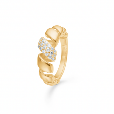 Swirl w. Diamond Ring - 14 kt