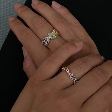 Luxury Rainbow Grande Ring - 14 kt. Guld fra Mads Z Gold Label