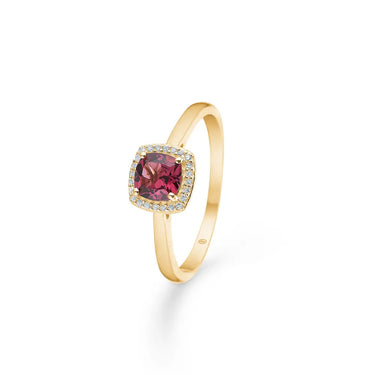 14 kt. ring &quot;Mona Lisa&quot; m. rhodolit + 0, fra Mads Z Gold Label
