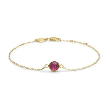 Cabochon armbånd m. rubin - 14 kt. guld fra Mads Z Gold Label