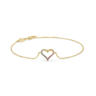 Tender Heart Rainbow armbånd - 14 kt. Guld fra Mads Z Gold Label