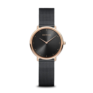 Classic dameur - Rosa guld/sort fra Bering