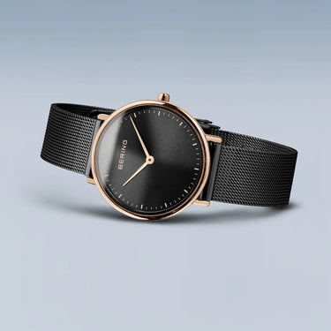 Classic dameur - Rosa guld/sort fra Bering