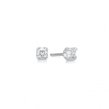 Crown Ørestikker 0,18 ct. - 14 kt. Hvidguld fra Mads Z Crown