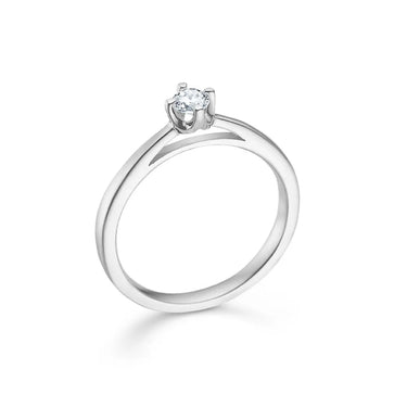 Crown ring 0,16 ct - 14 kt. Hvidguld fra Mads Z Crown