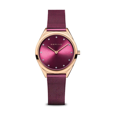 Ultra Slim dameur - Rosa guld /lilla fra Bering