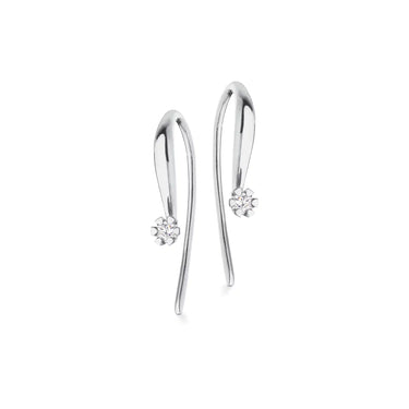 Vida Ørebøjler 0,06 ct. - 8 kt. Hvidguld fra Scrouples Vida