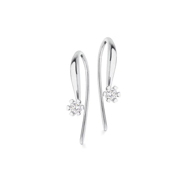 Vida Ørebøjler 0,10 ct. - 8 kt. Hvidguld fra Scrouples Vida