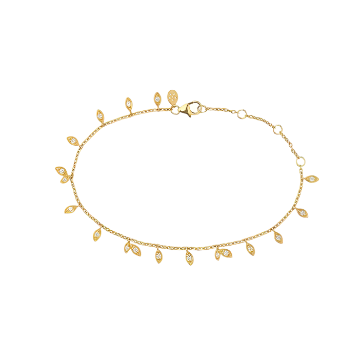 Jungle Vine Sparkle armbånd - Forgyldt fra Bybiehl
