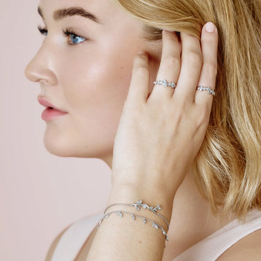 Jungle Vine Sparkle armbånd - Sølv fra Bybiehl