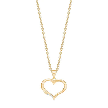 Guldhjerte Vedhæng 0,006ct W/SI - 14 kt. Guld