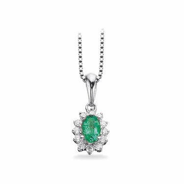 Vedhæng brill/smaragd 14 kt. 0 fra Scrouples Jewellery