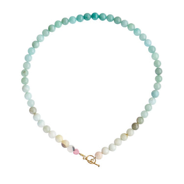 Cherie Bon Bon Halskæde Blue Aqua - Forgyldt