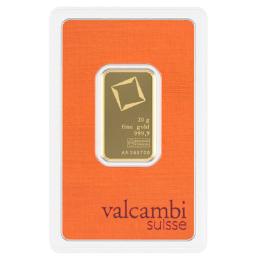 Guldbarre 20 gram Valcambi Suisse