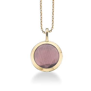 Vedhæng rosa quartz m. sølvkæde - 8 kt. fra Scrouples Jewellery