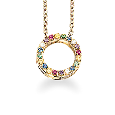 8. kt vedhæng cirkel Rainbow fra Scrouples Jewellery