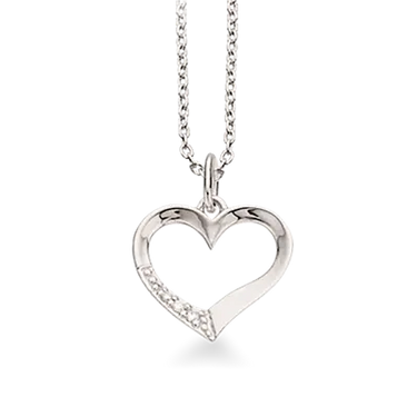 Hjerte halskæde - 14 kt. Hvidguld fra Scrouples Jewellery