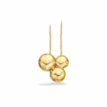 Vedhæng m. kugler og sølvkæde - 8 kt. Guld fra Scrouples Jewellery