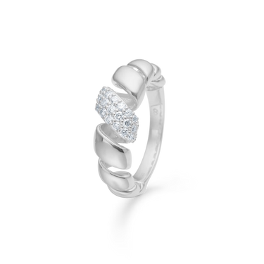 Swirl w. Topaz Ring - sølv