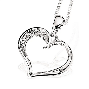 Hjertevedhæng m. zirkoner - Sølv fra Scrouples Jewellery