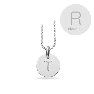 TagMe rund  R sølv m/kæde fra Scrouples Jewellery