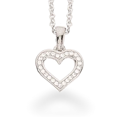 Hjertevedhæng m. zirkoner - Sølv fra Scrouples Jewellery